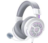 EKSA StarEngine S - Auriculares para PS4, PC, PS5, Switch, Xbox One/Series X/S y móvil, con micrófono desmontable y toma de 3,5 mm, color blanco