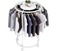 EKSED Perchero para Colgar Ropa Perchero de Metal Redondo Resistente con Estante Superior para Tiendas minoristas, boutiques, dormitorios y Espacios comerciales