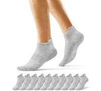 EKSHER 10 Pares Calcetines Deporte Hombre Calcetines Tobilleros Mujer Cortos Algodón Verano Algodon Deportivos Running Antiampollas Finos Gris 47-50