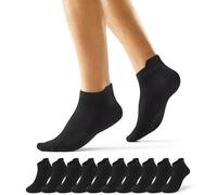 EKSHER 10 Pares Calcetines Tobilleros Mujer Calcetines Cortos Hombre Verano Deporte Algodón Algodon Deportivos Running Antiampollas Finos Negro Negros 39-42