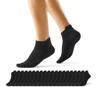 EKSHER 20 Pares Calcetines Tobilleros Hombre Verano Calcetines Cortos Mujer Deporte Algodón Algodon Deportivos Running Antiampollas Finos Negro Negros 43-46