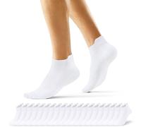 EKSHER 20 Pares Calcetines Tobilleros Mujer Calcetines Cortos Hombre Verano Deporte Algodón Algodon Deportivos Running Antiampollas Finos Blanco Blancos 35-38