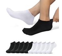 EKSHER Calcetines Cortos Mujer 10 Pares Calcetines Negros Hombre Calcetines Blanco Calcetines Running Hombre Calcetines Deporte Mujer Calcetines Antideslizantes Mujer Calcetines Algodon