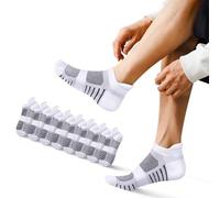 EKSHER Calcetines Deporte Hombre Calcetines Tobilleros Mujer Calcetines Antiampollas Calcetines Antideslizantes Mujer 8 Pares Calcetines Blancos Calcetines Algodon Mujer Calcetines Running Hombre