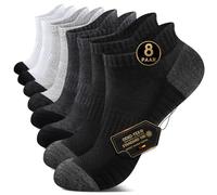 EKSHER Calcetines deportivos Hombre Mujer de rizo, calcetines de tenis, calcetines para correr, de algodón, transpirables Unisex 8 Pares, Mix 43-46