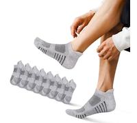 EKSHER Calcetines Deportivos Unisex Cortos Para Correr De Algodón Transpirables 35-50 Multipack 8 Pares, Gris*8, 43-46