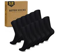 EKSHER Calcetines Hombre Algodon Calcetines Negros Mujer Altos Calcetines Hombre Trabajo Calcetines Deporte Invierno Largos 12 pares, 43-46