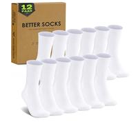 EKSHER Calcetines Mujer 39-42 Calcetines Hombre Algodon Calcetines Blancos Hombre Calcetines Altos Hombre Trabajo Calcetines Deporte Invierno Largos 12 pares