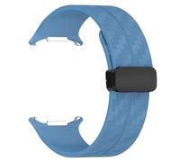 EKSIL Correa con patrón de fibra de carbono para Samsung Galaxy Watch 7 Ultra, pulsera de silicona de 47mm con cierre magnético para Galaxy Watch 7 Ultra(Blue)