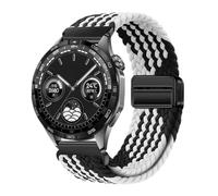 EKSIL Correa de nailon de 22mm y 20mm para Huawei Watch GT4/Pro 46mm/GT3/GT2 2e, pulsera transpirable para Samsung Watch 6/5/4/3/Gear S3(Black white,For other 20mm)
