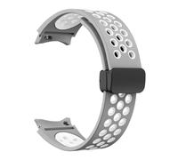 EKSIL Correa de silicona de 20 mm para Samsung Galaxy Watch 6 Classic 43 47 mm 5Pro 45 mm Breathe No Gaps Reloj con hebilla magnética 7 6 5 4 40 mm 44 mm Correas de reloj(Light Pink White,Watch 4 5 6