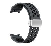 EKSIL Correa de silicona de 20 mm para Samsung Galaxy Watch 6 Classic 43 47 mm 5Pro 45 mm Breathe No Gaps Reloj con hebilla magnética 7 6 5 4 40 mm 44 mm Correas de reloj(Black Green,Watch 4 5 6 7)