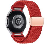 EKSIL Correa trenzada sin huecos para Samsung Galaxy Watch 7 6 5 4 44mm 40mm/5 pro pulsera magnética para Galaxy watch6 watch4 classic 47 43(Red,Watch 7 44mm)