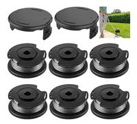 EKSMA Carrete de Corte 6 uds 桅1,65mm 4,9 m F016800569 Carrete de Repuesto de Nailon + F016F05320 Cubierta de Carrete para Recortadora de c茅sped (6 carretes de l铆nea, 2 Cubiertas de Recortado