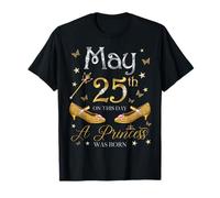 El 25 de Mayo nació una Princesa el 25 de Mayo Cumpleaños Niñas Camiseta