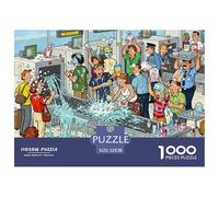 El abrumado Control de Seguridad del Aeropuerto Puzzle De Madera Impermeable DIY Puzzles De 1000 Piezas para Adultos Imposible Rompecabezas Juegos Desafiantes