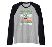 El Abuelo es mi Nombre Jardinería Mi Amante de Las Plantas de Juego Camiseta Manga Raglan