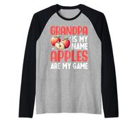 El Abuelo es mi Nombre Las Manzanas Son mi Juego Apple Camiseta Manga Raglan