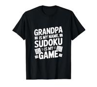 El Abuelo es mi Nombre Sudoku es mi Juego Camiseta gráfica económica, Hombre, Negro, S