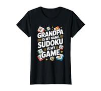 El Abuelo es mi Nombre Sudoku es mi Juego Camiseta gráfica económica, Mujer, Negro, S