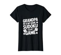 El Abuelo es mi Nombre Sudoku es mi Juego Camiseta gráfica económica, Mujer, Negro, S