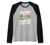 El Abuelo es mi Nombre Sudoku es mi Juego Camiseta Manga Raglan