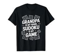 El Abuelo es mi Nombre Sudoku es mi Juego Divertido Camiseta gráfica económica, Hombre, Negro, S