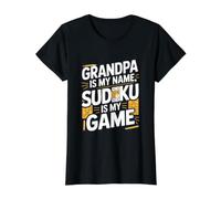 El Abuelo es mi Nombre Sudoku es mi Juego Divertido Camiseta gráfica económica, Mujer, Negro, S
