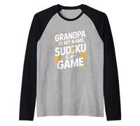 El abuelo es mi nombre Sudoku es mi juego divertido Camiseta Manga Raglan