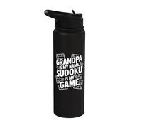 El abuelo es mi nombre Sudoku es mi juego Stainless Steel Insulated Water Bottle