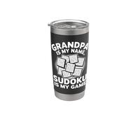 El abuelo es mi nombre Sudoku es mi juego Vaso térmico de acero inoxidable de doble pared