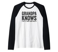 El Abuelo Sabe si no, voy a inventar Algo Divertido Abuelo Camiseta Manga Raglan