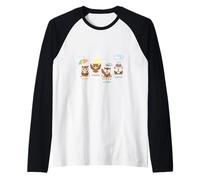 El Adorable colectivo de búhos de Temporada. Lluvia o Sol. Camiseta Manga Raglan