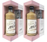 El Afilador - Crema de Licor con Orujo - Botella 700 ml + Vaso de Regalo - Textura cremosa y suave - 16% vol - Ideal para Regalo (Paquete de 2)