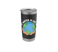 El agua es vida ama el Día de la Tierra Cambio Climático Calentamiento Global Vaso térmico de acero inoxidable de doble pared