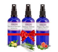 El aire puro esencial purificantes Aerosoles - Aura spray Bundle - Super Aura y reparación de Chakra, el Super psíquico y Defensa inmune - con aceites esenciales puros - 3 * 50ml
