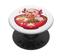 El Ajolote Dulce Come Fideos Ramen Ajolotes Ramen PopSockets PopGrip Adhesivo