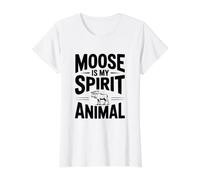 El Alce es mi Animal Espiritual Camiseta gráfica económica, Mujer, Blanco, XS