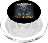 El Alfa no compite Él Conquista Divertido Alfa Lobo Meme PopSockets PopGrip para MagSafe