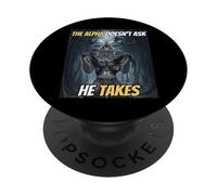 El Alfa no le Pregunta Que se Tome un Meme Gracioso de Lobo Alfa PopSockets PopGrip Adhesivo