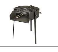 EL ALMACEN DEL PROFESIONAL Barbacoa Redonda 50 cm Portátil Con Paellera, de Carbón y Leña, Parrilla de Acero Inoxidable