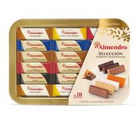 El Almendro, Bandeja con Selección de Turrones Tradicionales, Turrón Tradicional con Miel y Almendras Seleccionadas, Receta Tradicional Desde 1880, 18 Turrones Envasados Individualmente, 400 Gramos