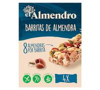 El Almendro, Barritas de Almendra a la Sal, Barritas Energeticas, Fruta Seca, 4 Porciones de 25 Gramos, 84 Gramos