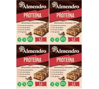 El Almendro, Barritas de Almendra y Chocolate Negro 70%, Barritas Energeticas, Barritas Proteicas, 4 porciones de 35 Gramos, 140 Gramos (Paquete de 4)