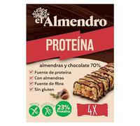 El Almendro, Barritas de Almendra y Chocolate Negro 70%, Barritas Energeticas, Barritas Proteicas, 4 porciones de 35 Gramos, 140 Gramos
