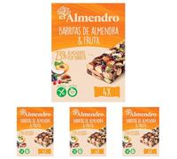 El Almendro, Barritas del Almendra con Frutas, Barrita Proteica, Barritas Energetica, Barritas de Frutas, 4 Porciones de 35 Gramos, 140 Gramos (Paquete de 4)