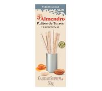 El Almendro, Palitos de Turrón Tradicional, con Almendra y Caramelo a la Sal, Turrón sin Gluten, Receta Tradicional desde 1880, 50 Gramos