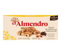 El Almendro, Turrón Blando de Almendra y Chocolate, Turrón sin Gluten, Turrón Tradicional con Miel y Almendras Seleccionadas, Receta Tradicional Desde 1880, 200 Gramos