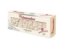 El Almendro, Turrón Duro de Almendra en Porciones, Turrón Sin Gluten, Turrón Tradicional con Miel y Almendras Seleccionadas, 16 Porciones, Receta Tradicional Desde 1880, 400 Gramos
