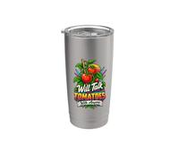 El amante de las plantas hablará de tomates con cualquier persona Vaso térmico de acero inoxidable de doble pared